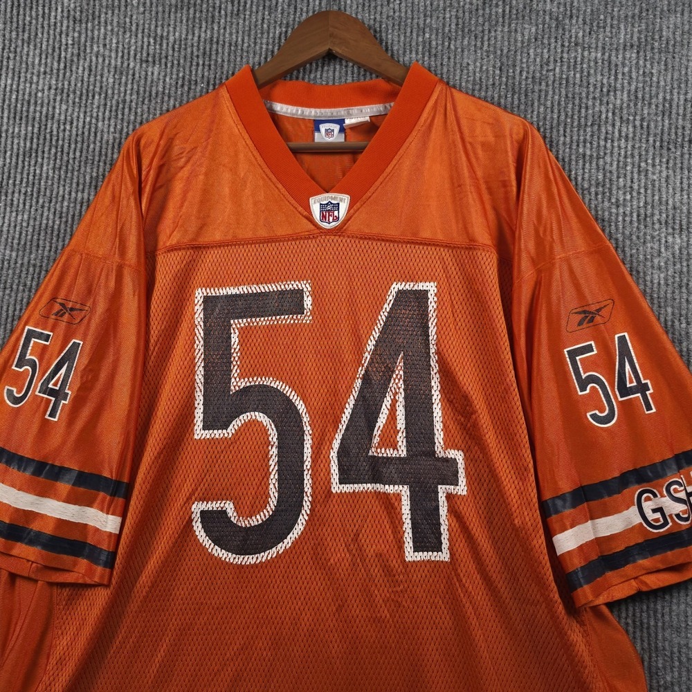Reebok Chicago Bears Brian Urlacher #54 Orange NFL Football Jersey Men's Size XL